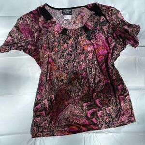 Southern Lady Pink and Black Paisley Top